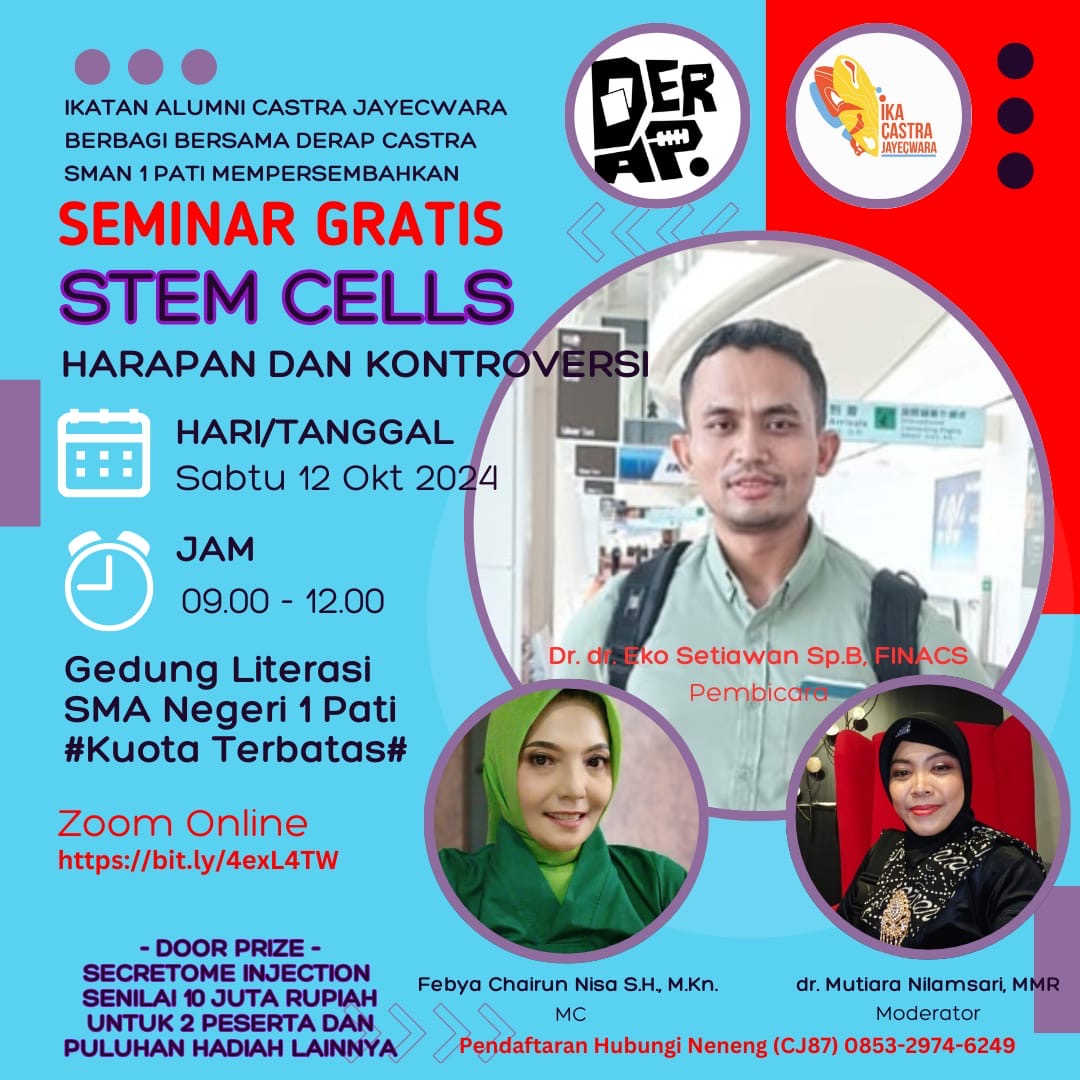 Seminar Gratis: Kolaborasi Ikatan Alumni SMA Negeri 1 Pati dan Derap Castra